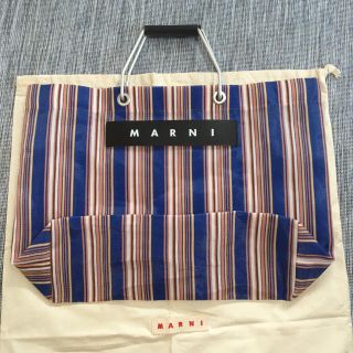 マルニ(Marni)のMARNI マルニ　カフェ　ボーダー　ストライプ　バッグ(トートバッグ)