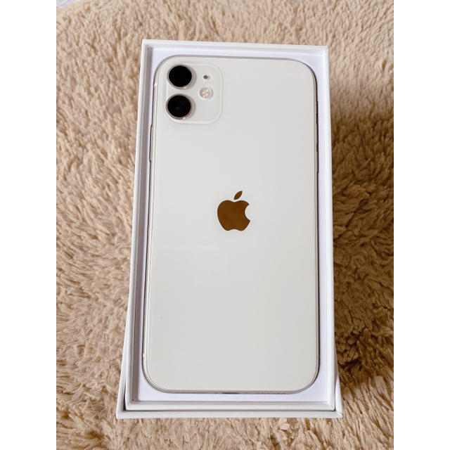 iPhone11 128GB ホワイト付属品(新品) ・箱付　SIMフリー