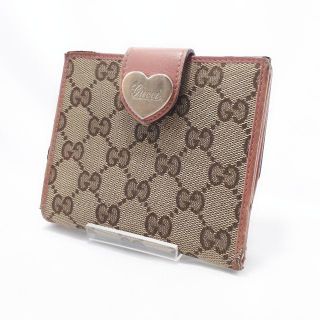 グッチ(Gucci)のGUCCI　グッチ　Wホック財布　GG柄　ジャガード×レザー　(財布)