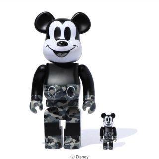 メディコムトイ(MEDICOM TOY)のBearbrick x Bape Mickey Mouse Monotone (キャラクターグッズ)