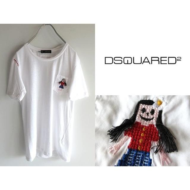 DSQUARED2(ディースクエアード)のDsquared2 ピクセルロゴ/女の子刺繍 ポケットTシャツ XS イタリア製 メンズのトップス(Tシャツ/カットソー(半袖/袖なし))の商品写真
