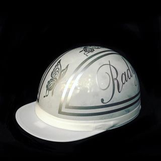 カスタムペイントヘルメット レディ radyリゾフラ 花半キャップコルク半 蝶々