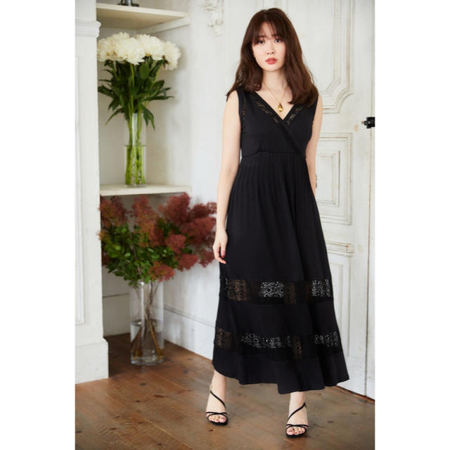 herlipto Lace-trimmed Jersey Long Dress | フリマアプリ ラクマ