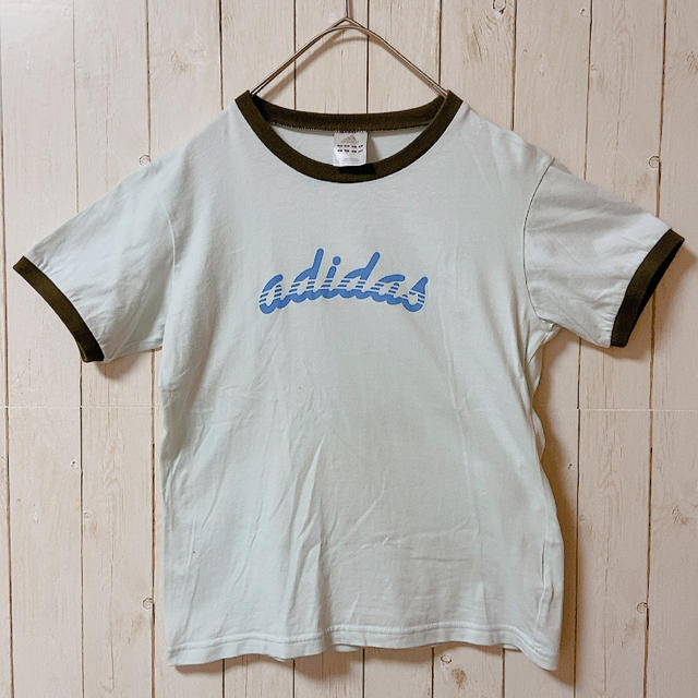 adidas(アディダス)の☆アディダス古着　夏にぴったりBabyBlueのちびT！！ レディースのトップス(Tシャツ(半袖/袖なし))の商品写真