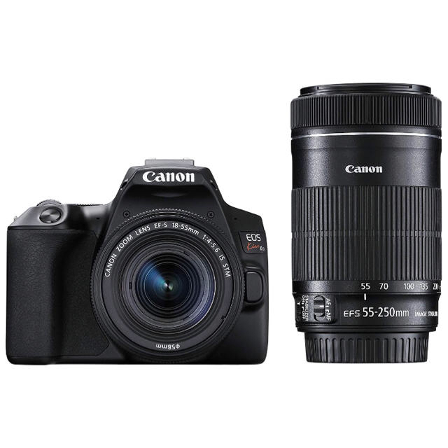 Canon(キヤノン)の新品未開封 Canon EOS Kiss X10 ダブルズームキット ブラック スマホ/家電/カメラのカメラ(デジタル一眼)の商品写真