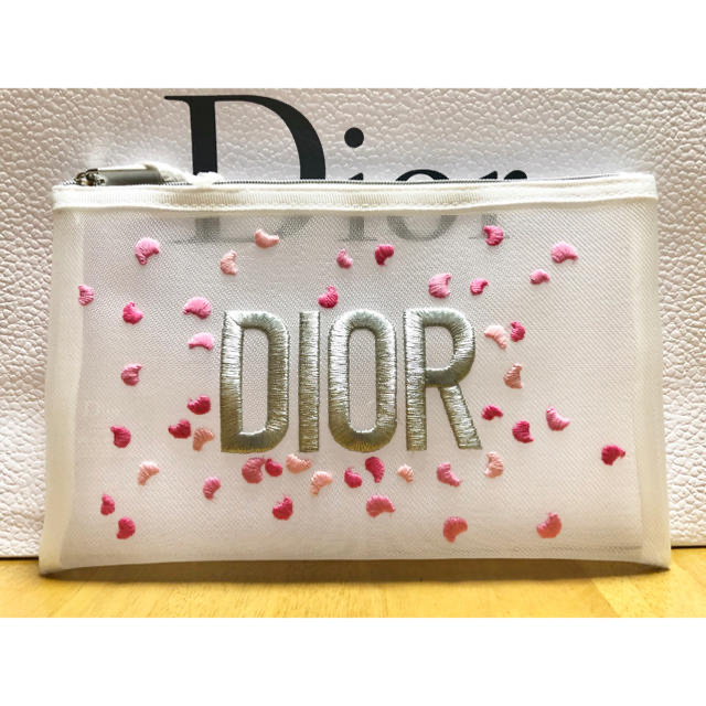 Christian Dior(クリスチャンディオール)のDior   ポーチ　花びら　メッシュ レディースのファッション小物(ポーチ)の商品写真