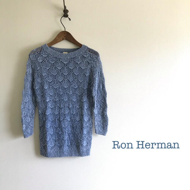 Ron Herman(ロンハーマン)の美品⭐️ Ron Herman レース編み ニット ブルー レディースのトップス(ニット/セーター)の商品写真