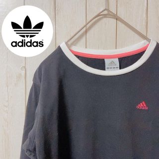 アディダス(adidas)の☆ アディダス　古着　ブラック✖️マゼンタ　細見えロンT !!(Tシャツ(長袖/七分))