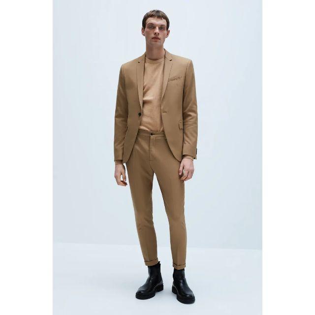 ZARA ザラ セットアップ スーツ キャメル スリム 4WAY L相当 春秋