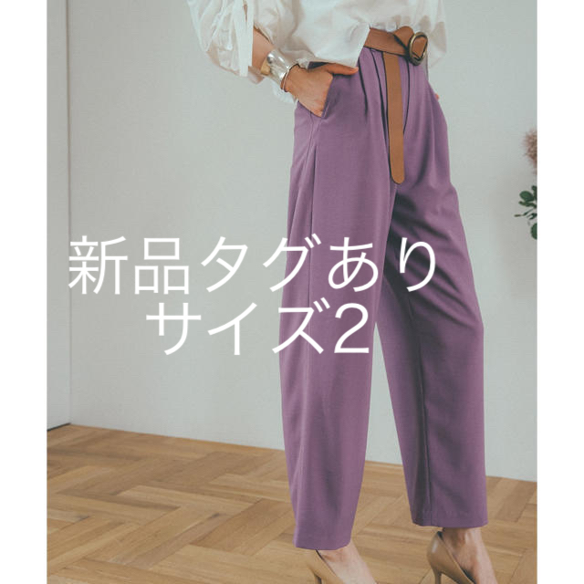 カジュアルパンツCLANE basic tuck pants ベーシックタックパンツ パープル