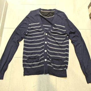 サカイ(sacai)のsacai/サカイ 裾切替ボーダーカーディガン  ネイビー 13-00389M(カーディガン)