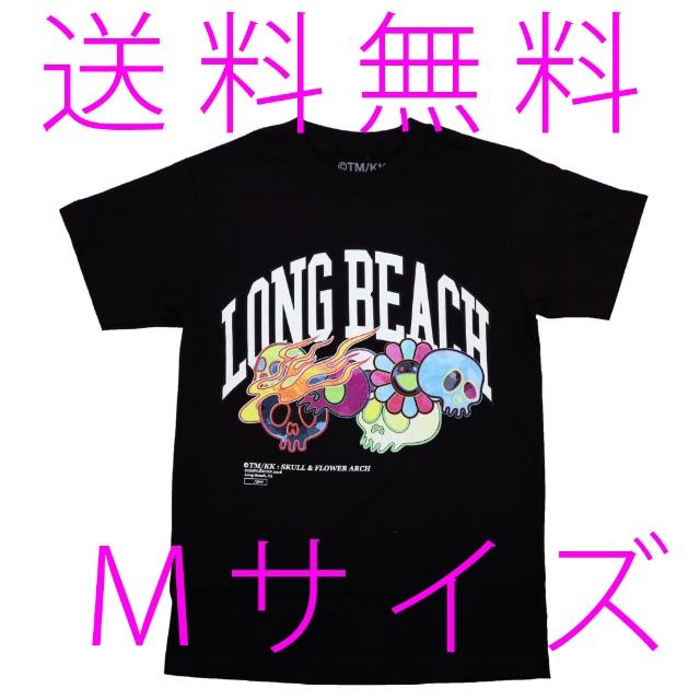 メンズSKULL & FLOWER TEE Black M スカル フラワー ティー