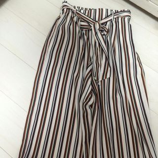 ザラ(ZARA)のZARA ストライプワイドパンツ(カジュアルパンツ)