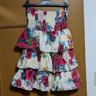 フォーエバートゥエンティーワン(FOREVER 21)のベアトップワンピ 花柄 スカート リゾート フリル(その他)