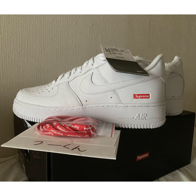 2024人気新品 白 27.5cm NIKE Supreme AIR FORCE 1 White スニーカー