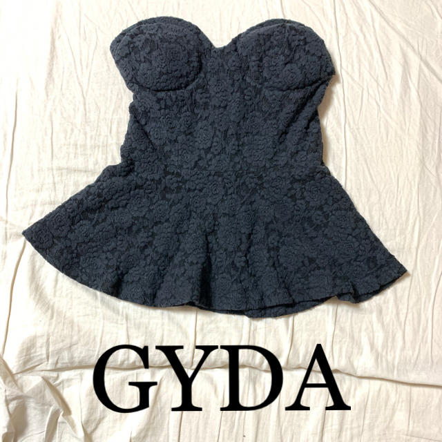 GYDA(ジェイダ)のJYDA ジェイダ　トップス　夏服　ベアトップ　黒　ギャル フレア レディースのトップス(ベアトップ/チューブトップ)の商品写真