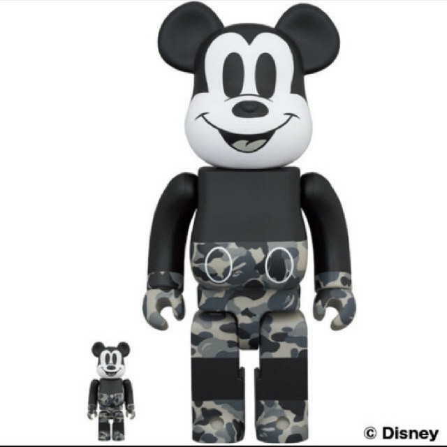 MEDICOM TOY(メディコムトイ)のBE@RBRICK BAPE MICKEY MOUSE　ベアブリック エンタメ/ホビーのおもちゃ/ぬいぐるみ(キャラクターグッズ)の商品写真