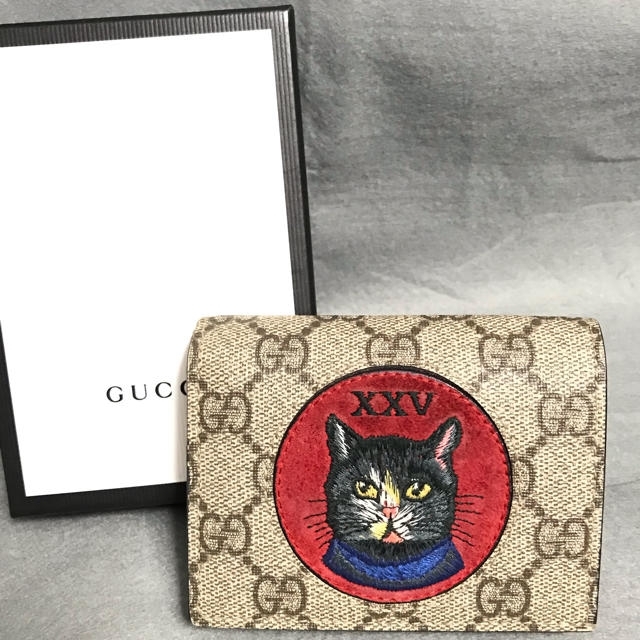 Gucci(グッチ)の GUCCI  グッチ GGスプリーム ミスティックキャット 2つ折り財布 レディースのファッション小物(財布)の商品写真