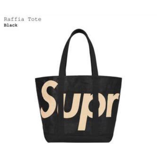 即納 国内正規 新品 Supreme Raffia Tote 黒 トート バック