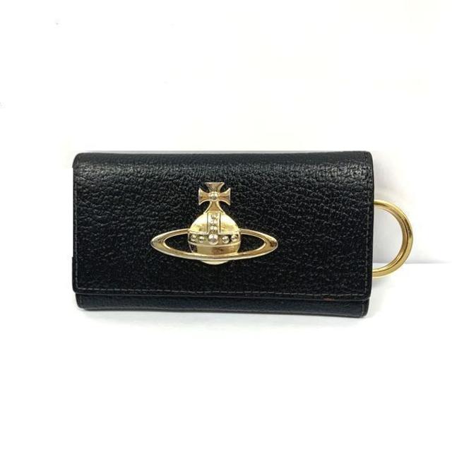 Vivienne Westwood(ヴィヴィアンウエストウッド)の中古美品 VivienneWestwood 4連キーケース ブラック レザー レディースのファッション小物(キーケース)の商品写真