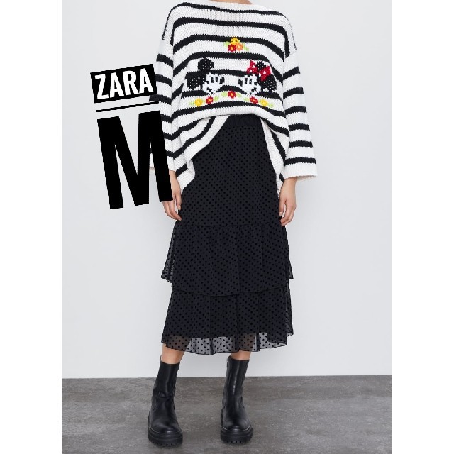 ★Aさま専用★【新品未使用】ZARA プリュムティ刺繍入り生地フリルヘムスカート