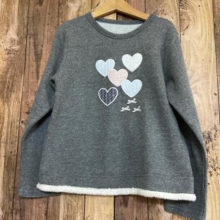 クミキョク(kumikyoku（組曲）)の新品　組曲　ハート　リボン　トレナー　グレー　130(Tシャツ/カットソー)