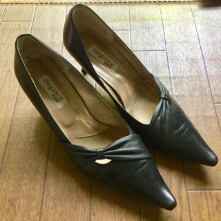 エレガンスヒミコ(elegance卑弥呼)の卑弥呼  エレガンス 黒 革 パンプス 24.5センチ『しょうた様限定』(ハイヒール/パンプス)