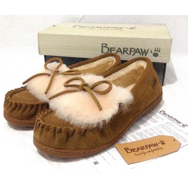 新品❣️ベアパウ 24cm ムートンシューズ モカシン ボア  BEARPAW