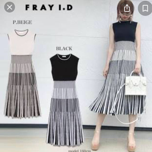 フレイアイディー FRAY I.D ティアードプリーツニットワンピース ...