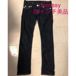 マウジー(moussy)のmoussy スキニー　デニム ジーンズ ホワイトステッチ　美品(スキニーパンツ)