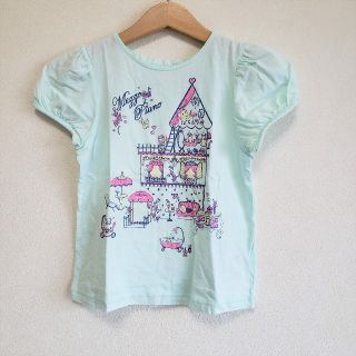 メゾピアノ(mezzo piano)の130 メゾピアノ コロンちゃんハウス Tシャツ ミント(Tシャツ/カットソー)