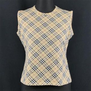 バーバリー(BURBERRY)のBURBERRY/バーバリー　チェック柄/コットン/ノースリーブシャツ　M(カットソー(半袖/袖なし))