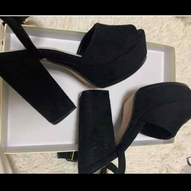 スナイデル snidel ストラップ サンダル 黒 パンプス チャンキーヒール