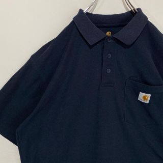 カーハート(carhartt)のカーハート Carhartt ポロシャツ ネイビー 希少  Tシャツ 古着(ポロシャツ)