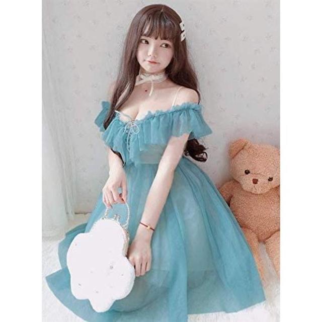 天使と小悪魔 ロリータ ワンピース オフショルダー ゆめかわいい 天使と小悪魔 ロリータ ワンピース オフショルダー ゆめかわいい