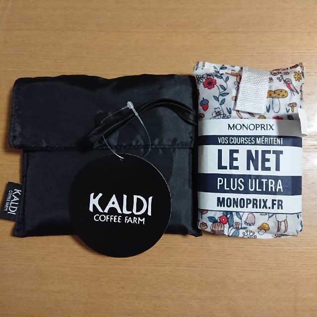 新品☆MONOPRIX(モノプリ)＆KALDI(カルディ)☆エコバッグ×２点 レディースのバッグ(エコバッグ)の商品写真