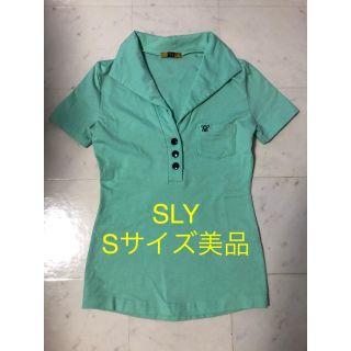 スライ(SLY)のSLY ミントグリーン　ポロシャツ レディース　美品(カットソー(半袖/袖なし))