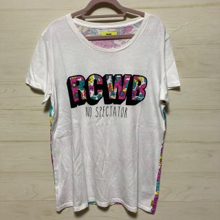 ロデオクラウンズワイドボウル(RODEO CROWNS WIDE BOWL)のRCWB ロデオクラウンズ  ワイドボウル Tシャツ 花柄 白(Tシャツ(半袖/袖なし))