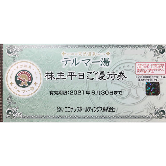 ★テルマー湯　エコナック　株主優待　5枚セット★