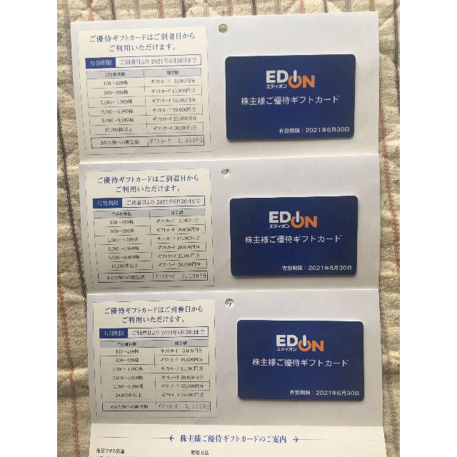 エディオン株主優待券9000円分 期限2021年6月30日の通販 by 新庄博士's shop｜ラクマ
