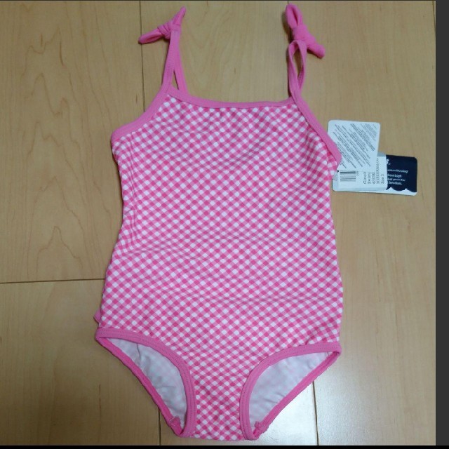 ピンクチェック水着 女の子 ３歳 キッズ/ベビー/マタニティのキッズ服女の子用(90cm~)(水着)の商品写真