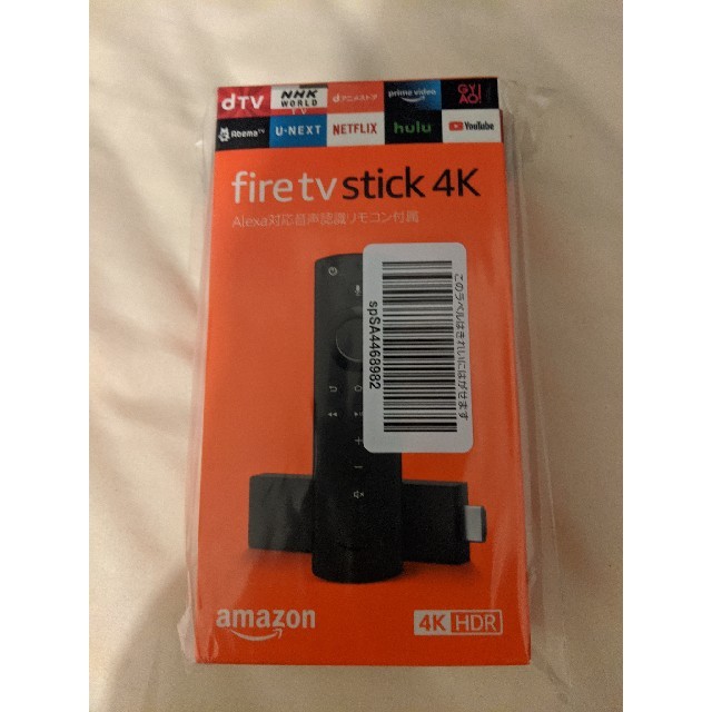 Amazon　Fire TV stick 4K 新品未開封 スマホ/家電/カメラのテレビ/映像機器(映像用ケーブル)の商品写真