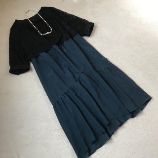 新品レースワンピ6L ネイビー結婚式 二次会 マタニティ授乳服(マタニティワンピース)