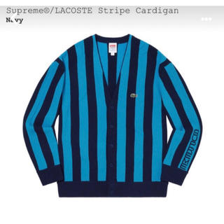 シュプリーム(Supreme)のSupreme®/LACOSTE Stripe Cardigan Navy XL(カーディガン)