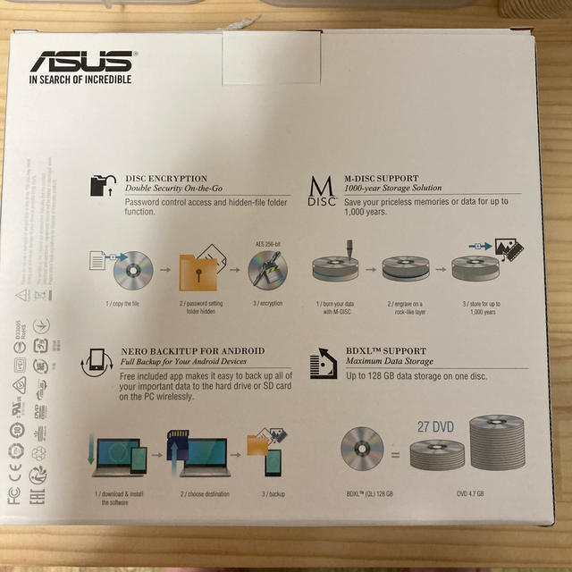 ASUS(エイスース)のASUS BC-12D2HT Blu-Rayコンボドライブ  スマホ/家電/カメラのPC/タブレット(PCパーツ)の商品写真