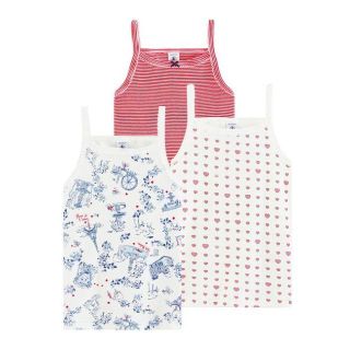 プチバトー(PETIT BATEAU)のゆい様専用♡8ans プチバトー プリントキャミソール３枚組（ハート）(下着)