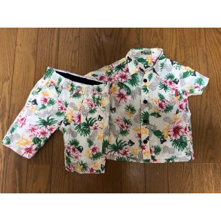 ダブルビー(DOUBLE.B)の最終値下げ！【美品】ダブルビー アロハシャツ、アロハパンツ セット（90）(Tシャツ/カットソー)