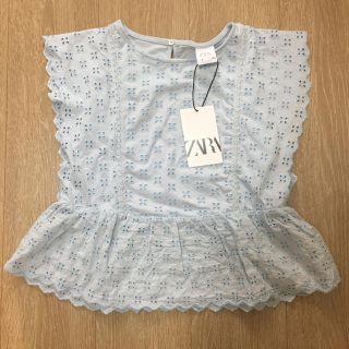 ザラキッズ(ZARA KIDS)の【新品未使用】 ZARA ザラキッズ  フリル付きレーストップス　(Tシャツ/カットソー)