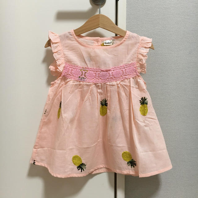 GAP Kids(ギャップキッズ)のSALE♡【新品】パイナップル柄　ワンピース　90cm  ピンク キッズ/ベビー/マタニティのキッズ服女の子用(90cm~)(ワンピース)の商品写真