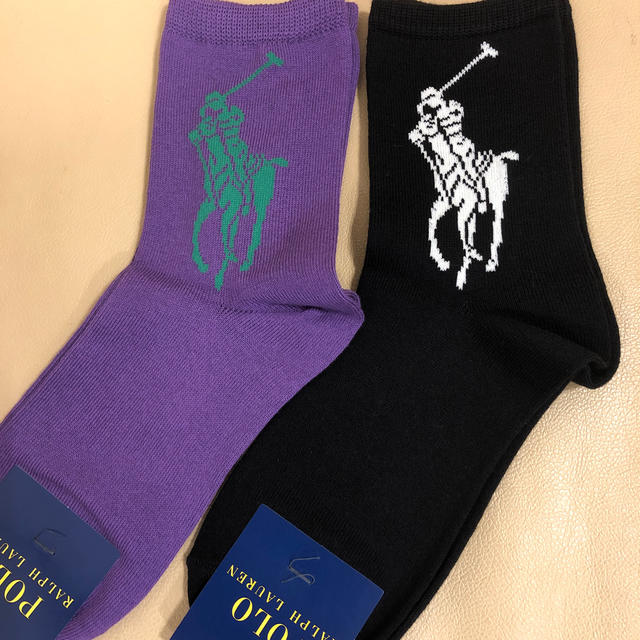 POLO RALPH LAUREN(ポロラルフローレン)のきんちゃんぎんちゃん専用　新品　女性　ポロラルフローレンソックス2足 レディースのレッグウェア(ソックス)の商品写真